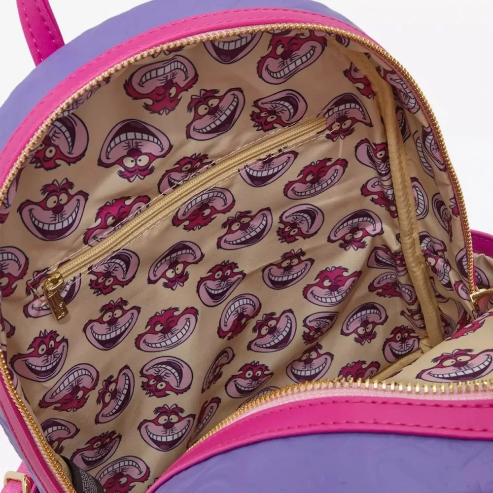 Loungefly Disney Alice in Wonderland Fuzzy Cheshire Cat Mini Backpack